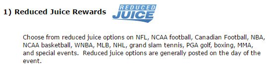 5Dimes Reduced Juice Bonus