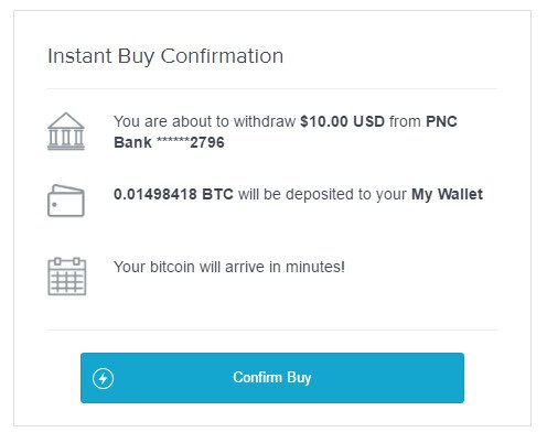 Coinbase Instant Buy Confirmation