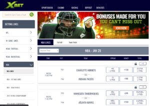 XBet Sportsbook Betting Software Interface Homepage