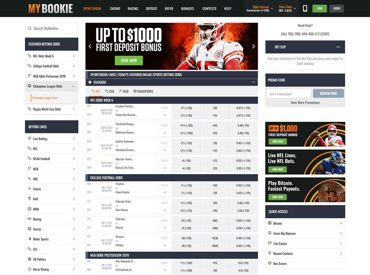 Mybookie Betting Interface