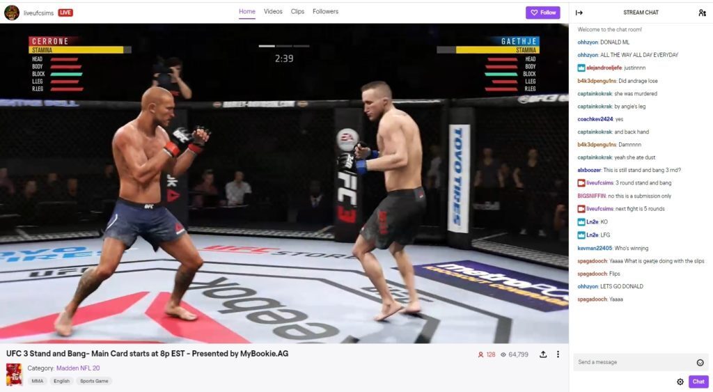 Betting On UFC3 Simulations