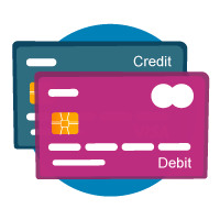 Credit and Debit Cards Withdrawal Icons